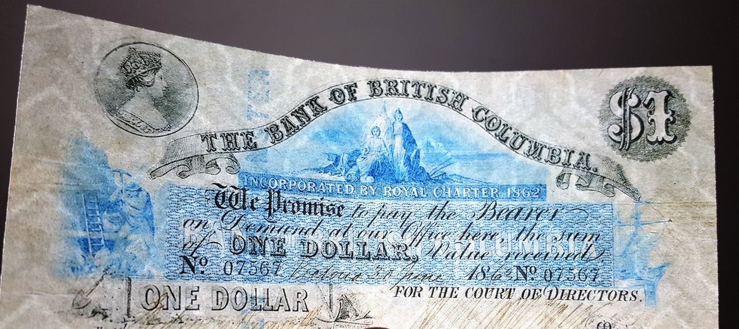 Reprint on paper with W/M Canada Bank of Ottawa + Britsh Columbia 1863-1913 y.