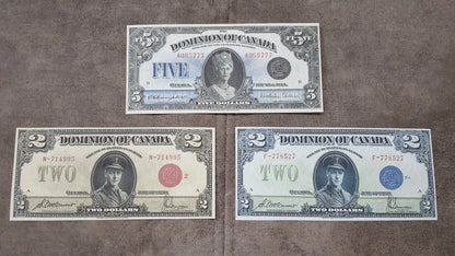 Réimpression sur papier avec filigrane SET-A Banque Dominion du Canada 1923-1924. Livraison gratuite