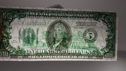 Réimpression sur papier avec filigrane, billets de banque des États-Unis de 1928. LIVRAISON GRATUITE !