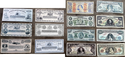 Réimpression sur papier avec filigrane Canada Banque de l'Amérique Britannique du Nord 1848 - 1911 a.