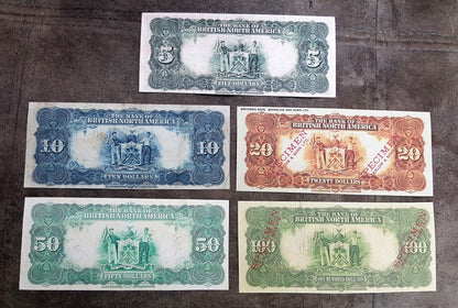 Réimpression sur papier avec filigrane Canada Banque de l'Amérique Britannique du Nord 1848 - 1911 a.
