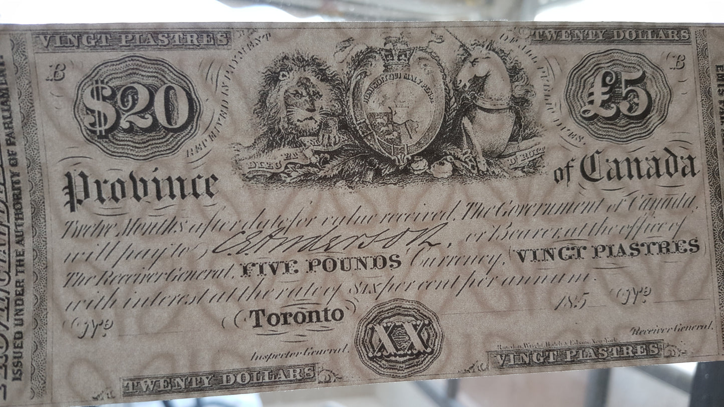 Reprint on paper with W/M Province of Canada 1850 y. FREE SHIPPING !
