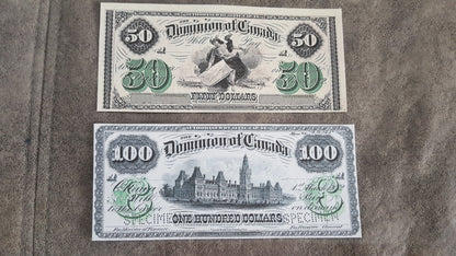 Reprint on paper with W/M Dominion Bank of Canada 1870-1872 y. FREE SHIPPING !