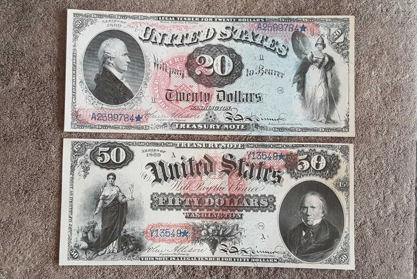 Reprint on paper with W/M United State 1869 FREE SHIPPING !!!