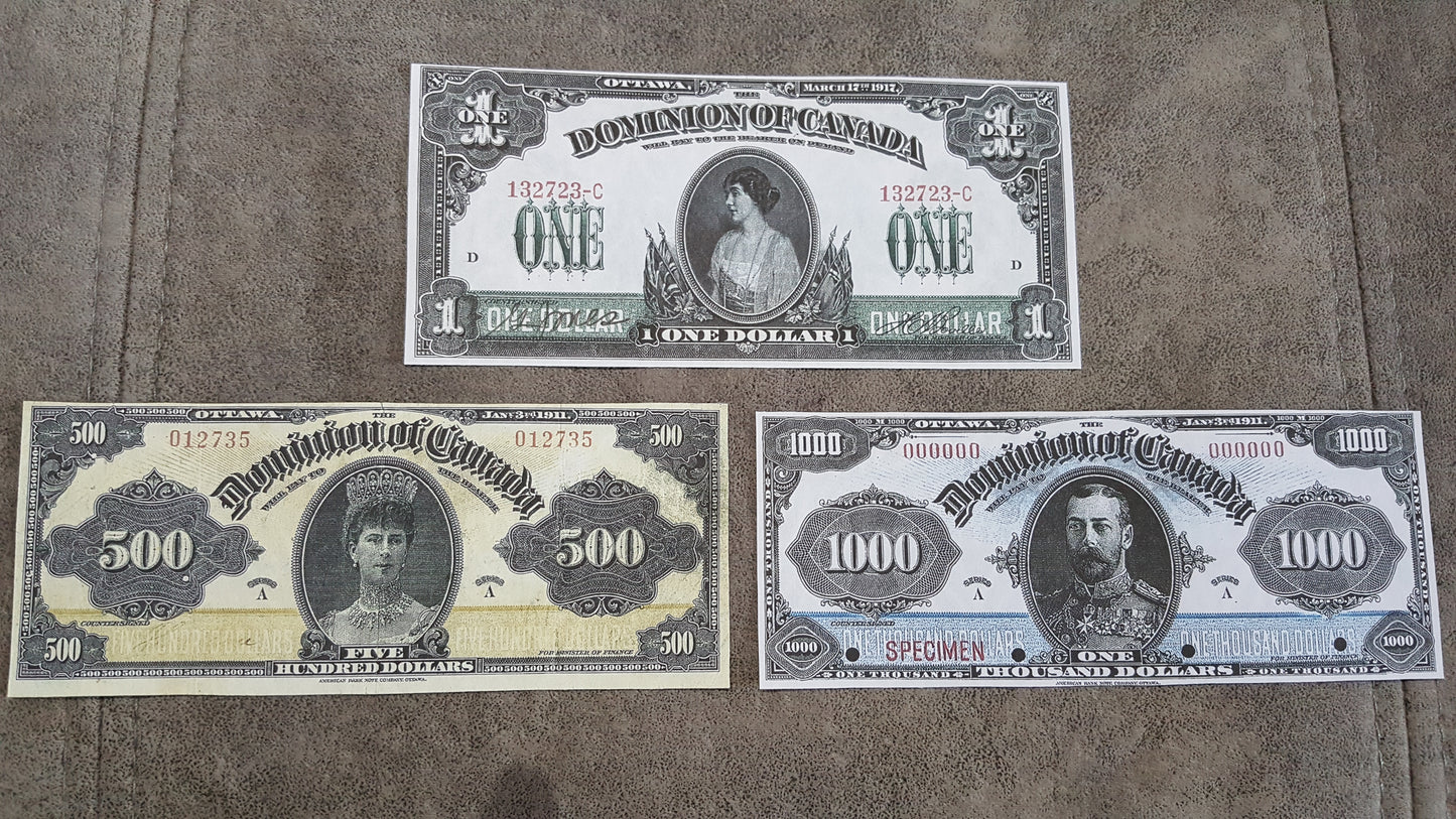 Reprint on paper with W/M (SET-A) Dominion Bank of Canada 1900-1917 y. Free Ship