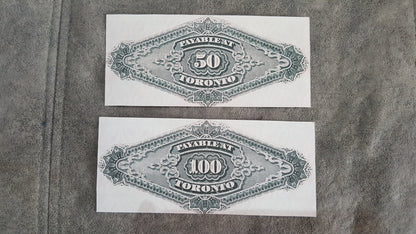 Reprint on paper with W/M Dominion Bank of Canada 1870-1872 y. FREE SHIPPING !