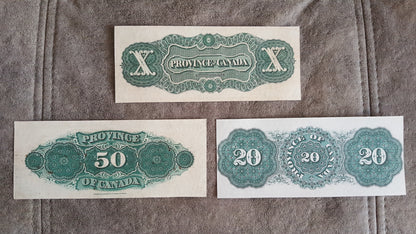 Réimpression sur papier avec filigrane Province Bank of Canada 1866 y. LIVRAISON GRATUITE !