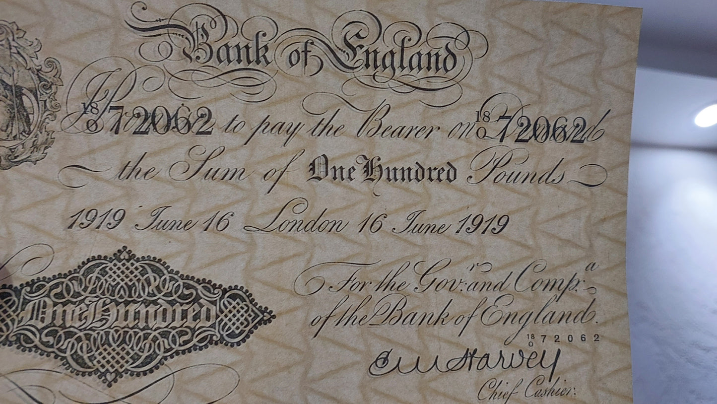 Reprint on paper with W/M England  5 - 1000 Pound 1918-1925 y. UK FREE SHIPPING!