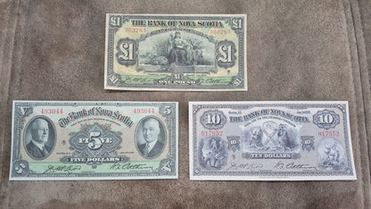 Réimpression sur papier avec filigrane Canada Banque de Nouvelle-Écosse 1920-1935. LIVRAISON GRATUITE