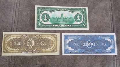 Réimpression sur papier avec filigrane (SET-A) Dominion Bank of Canada 1900-1917. Livraison gratuite