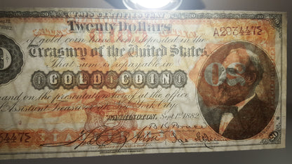 Réimpression sur papier avec filigrane États-Unis 1882 Toutes les pièces d'un dollar en or LIVRAISON GRATUITE