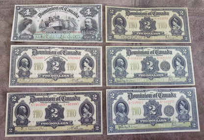 Réimpression sur papier avec filigrane (SET-B) Canada 1900-1917 Dollar DIFFÉRENTS TYPES