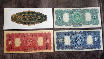 Réimpression sur papier avec filigrane Canada Molsons Bank 1871 - 1922. LIVRAISON GRATUITE !!!