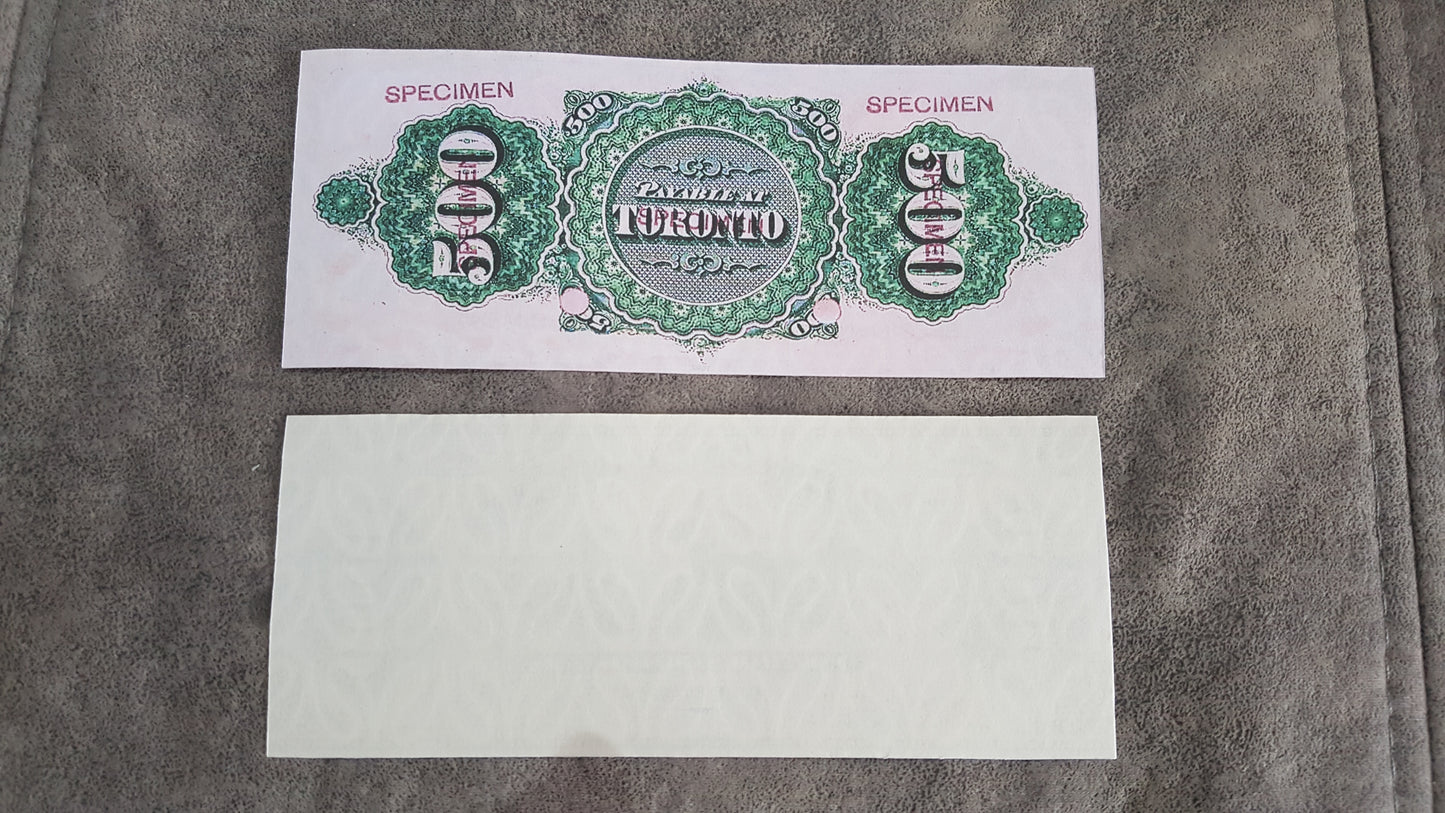 Reprint on paper with W/M Dominion Bank of Canada 1870-1872 y. FREE SHIPPING !