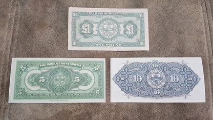 Réimpression sur papier avec filigrane Canada Banque de Nouvelle-Écosse 1920-1935. LIVRAISON GRATUITE
