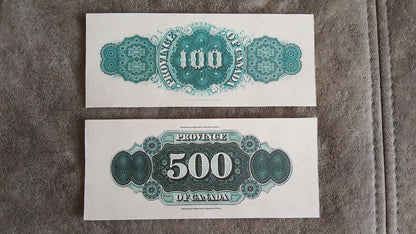 Réimpression sur papier avec filigrane Province Bank of Canada 1866 y. LIVRAISON GRATUITE !