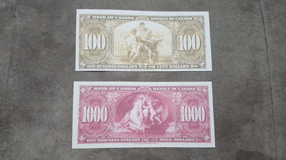 Reproduction sur papier avec filigrane Canada (SET-A) 1937 - LIVRAISON GRATUITE