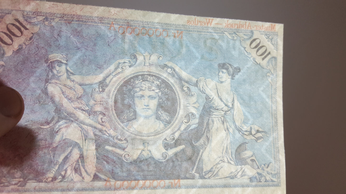 Reprint on paper with W/M the Rarest Editions. Germany 100 Marks. FREE SHIPPING!