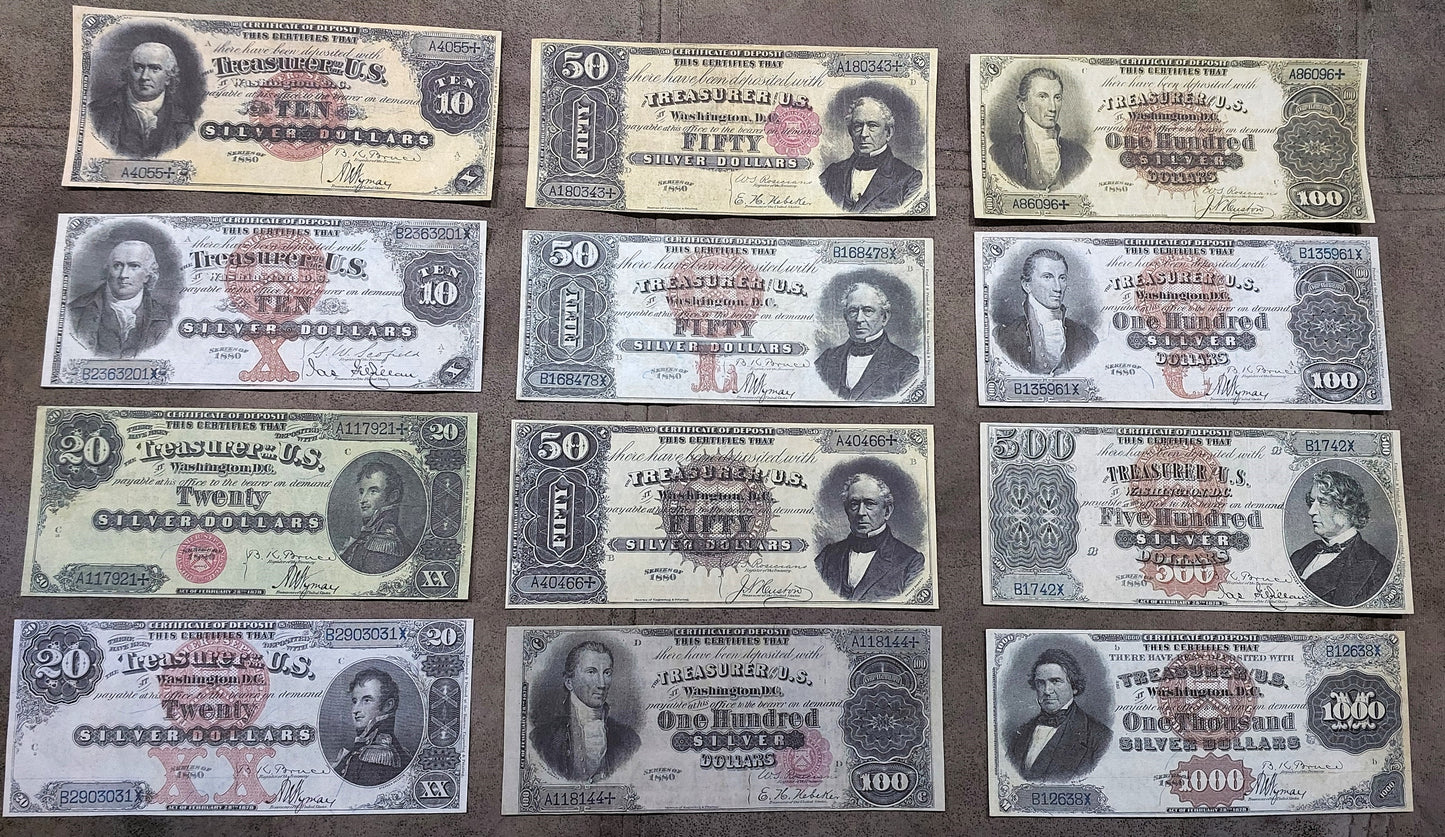 Reimpresión en papel con W/M Dólar de plata de los Estados Unidos de 1880 ¡ENVÍO GRATIS!