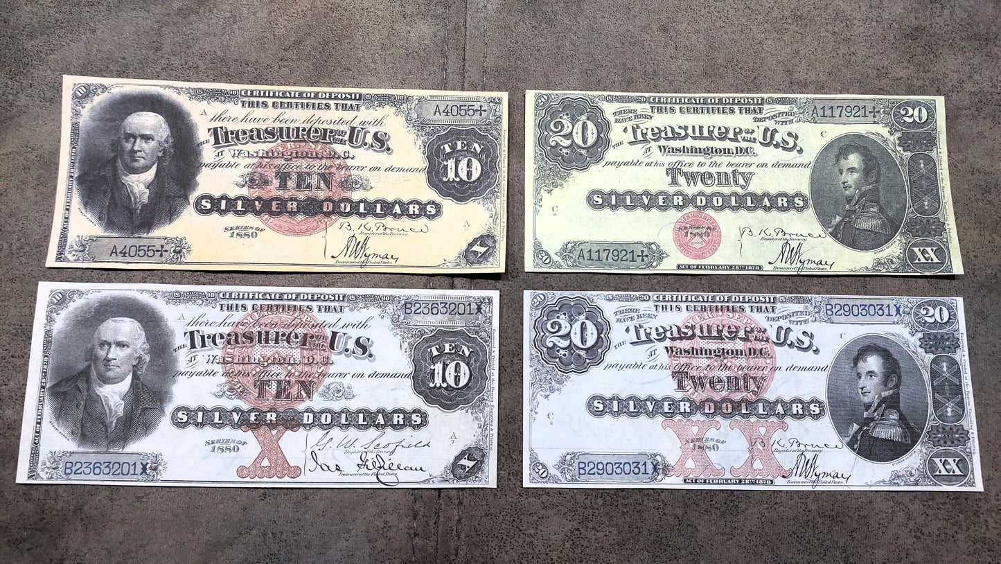 Reimpresión en papel con W/M Dólar de plata de los Estados Unidos de 1880 ¡ENVÍO GRATIS!