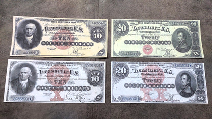 Réimpression sur papier avec filigrane Pièce de un dollar américain de 1880 LIVRAISON GRATUITE !!!