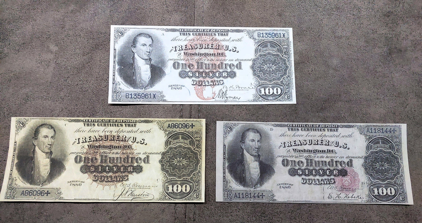 Reimpresión en papel con W/M Dólar de plata de los Estados Unidos de 1880 ¡ENVÍO GRATIS!