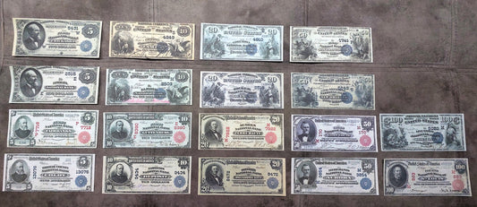 US National Bank Notes 1882-1927 Large Size Set