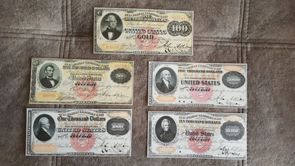 Réimpression sur papier avec filigrane États-Unis 1875 dollar en or LIVRAISON GRATUITE !!!