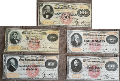 Réimpression sur papier avec filigrane États-Unis 1875 dollar en or LIVRAISON GRATUITE !!!