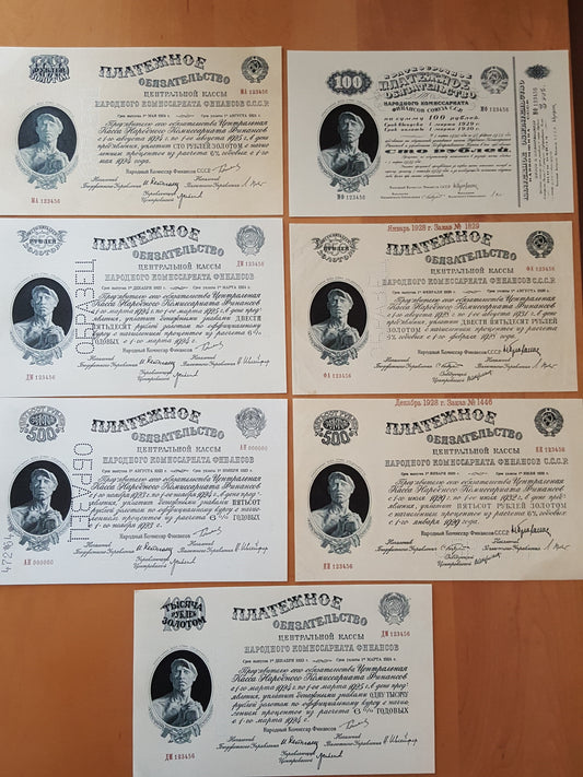 Reprint on paper with W/M Russia Debenture 1924 -1928 y. FREE SHIPPING !!