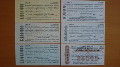 Reimpresión en papel con W/M Rusia Debentures 1921-1922 y. ENVÍO GRATIS !!