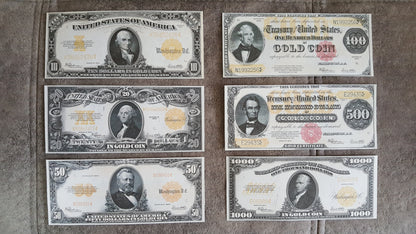 Réimpression sur papier avec filigrane États-Unis 1922 an. Dollar Or LIVRAISON GRATUITE !!!