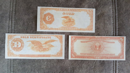 Réimpression sur papier avec filigrane États-Unis 1922 an. Dollar Or LIVRAISON GRATUITE !!!