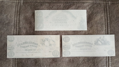 Reimpresión en papel con W/M Estados Unidos 1861-1862 y. Confederado (CONJUNTO NEGRO)