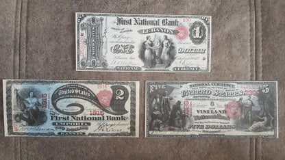 Reprint on paper with W/M United States banknotes 1875 y. FREE SHIPPING!