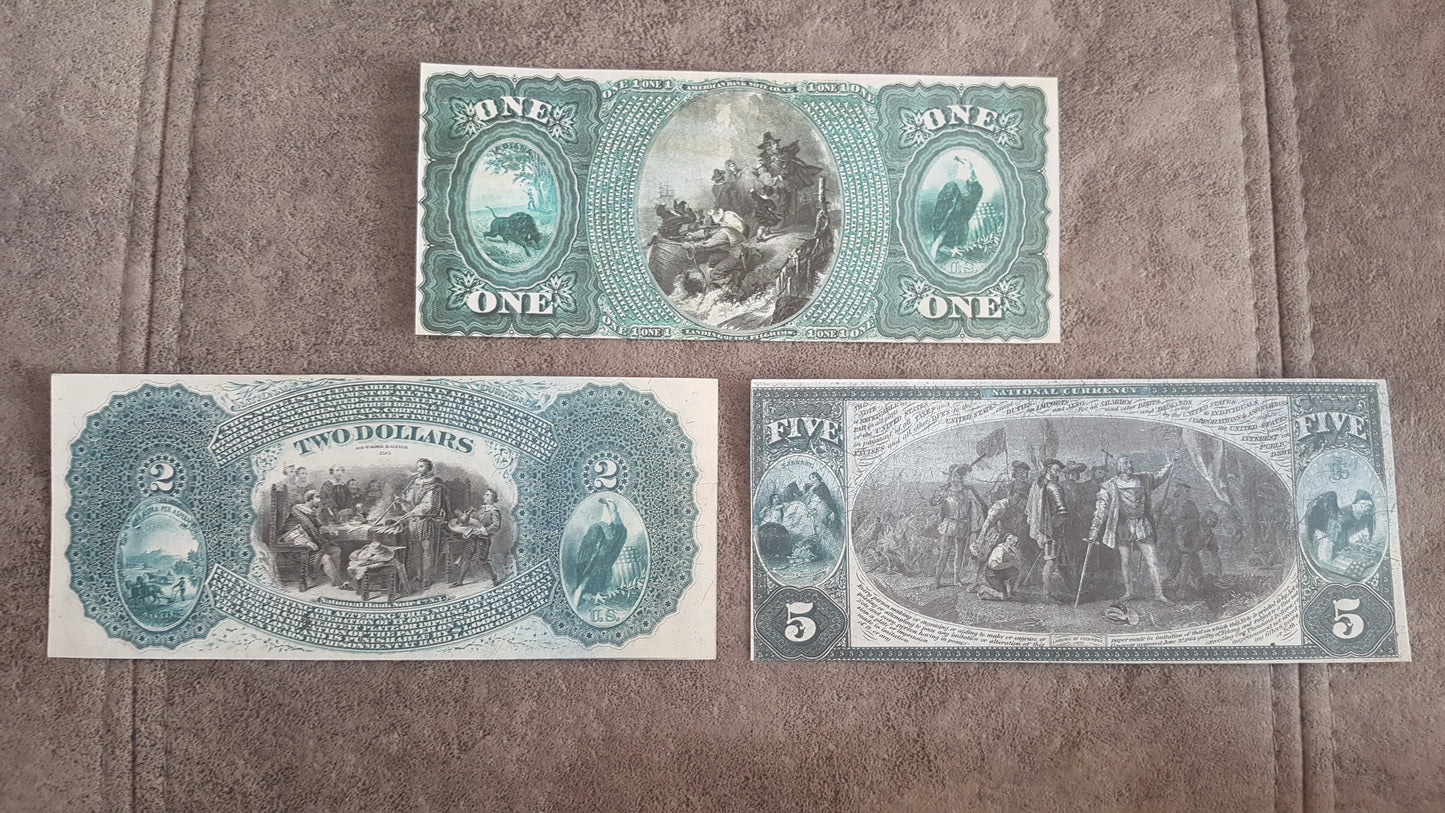 Reprint on paper with W/M United States banknotes 1875 y. FREE SHIPPING!