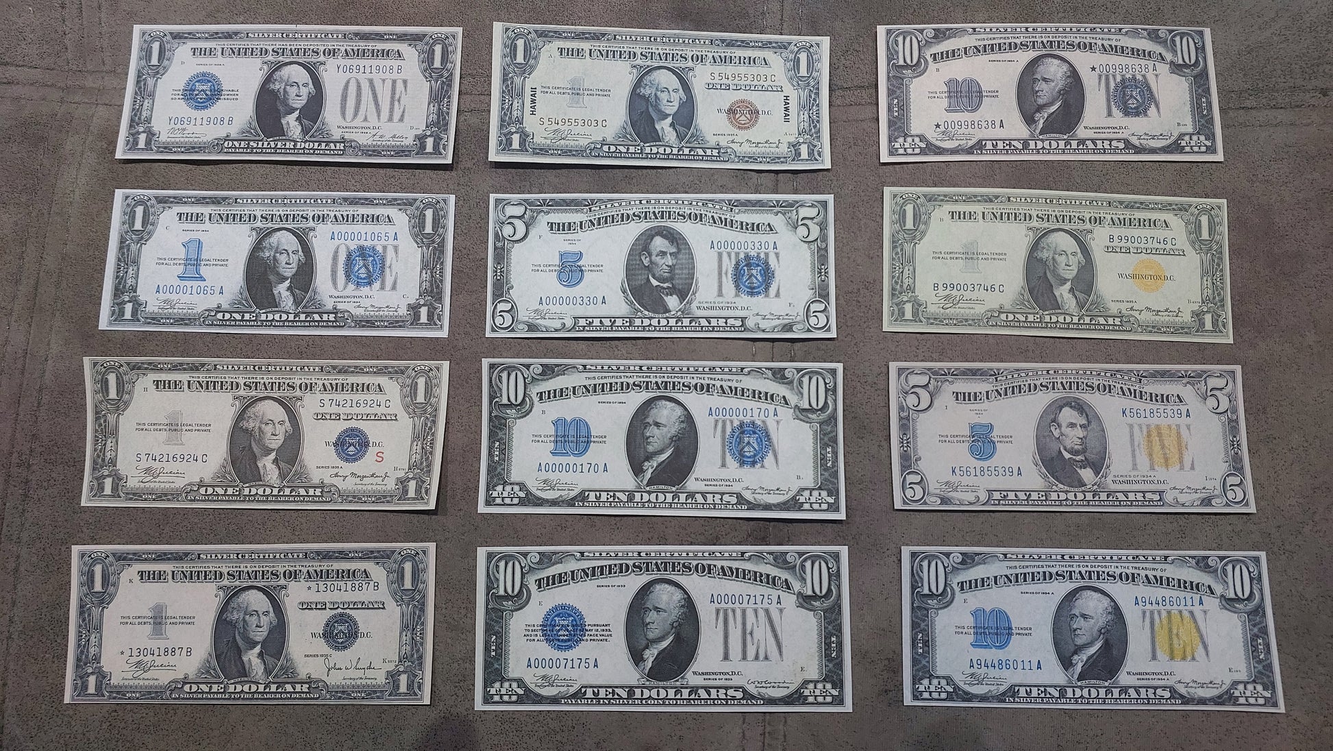 US Silver Certificate Banknotes 1928-1935 
