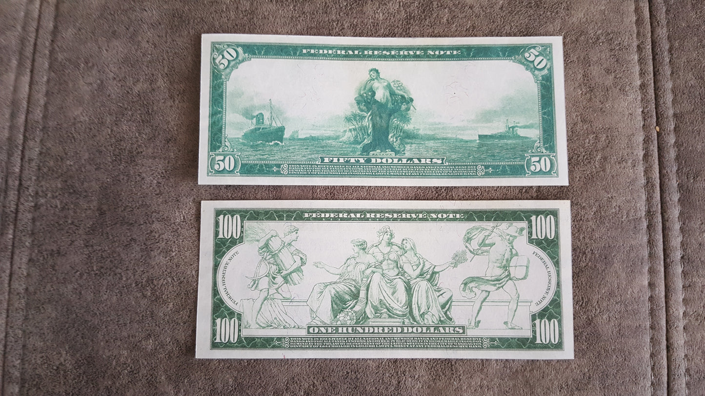 Reprint on paper with W/M United States banknotes 1914 y. RED S/N FREE SHIPPING!
