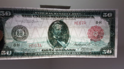 Réimpression sur papier avec filigrane Billets des États-Unis de 1914. N° DE SÉRIE ROUGE. LIVRAISON GRATUITE !