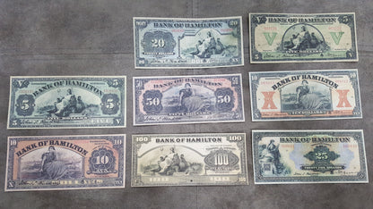 Réimpression sur papier avec filigrane Canada Banque de Hamilton 1914 - 1922. LIVRAISON GRATUITE