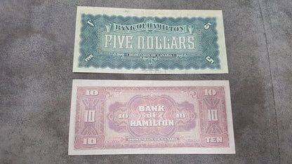 Réimpression sur papier avec filigrane Canada Banque de Hamilton 1914 - 1922. LIVRAISON GRATUITE