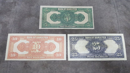 Réimpression sur papier avec filigrane Canada Banque de Hamilton 1914 - 1922. LIVRAISON GRATUITE