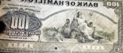 Réimpression sur papier avec filigrane Canada Banque de Hamilton 1914 - 1922. LIVRAISON GRATUITE