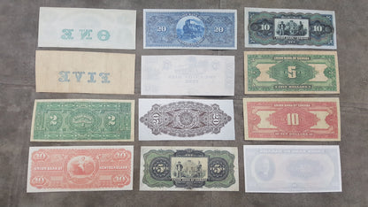 Retirage sur papier avec filigrane Canada Union Bank of Canada / Terre-Neuve 1838-1921