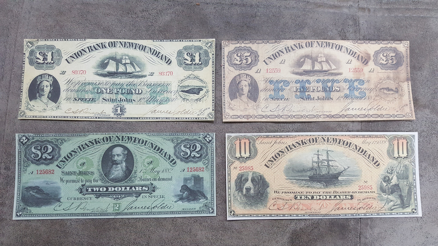 Reprint on paper  with W/M Canada Union Bank of Canada / Newfoundland 1838-1921