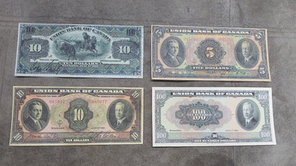 Retirage sur papier avec filigrane Canada Union Bank of Canada / Terre-Neuve 1838-1921
