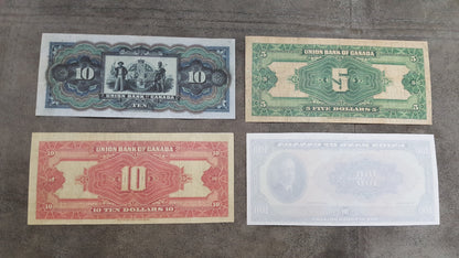 Retirage sur papier avec filigrane Canada Union Bank of Canada / Terre-Neuve 1838-1921