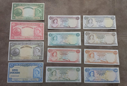 Bahamas Government 1953-1974 Historical Banknote Collection Set of 12
