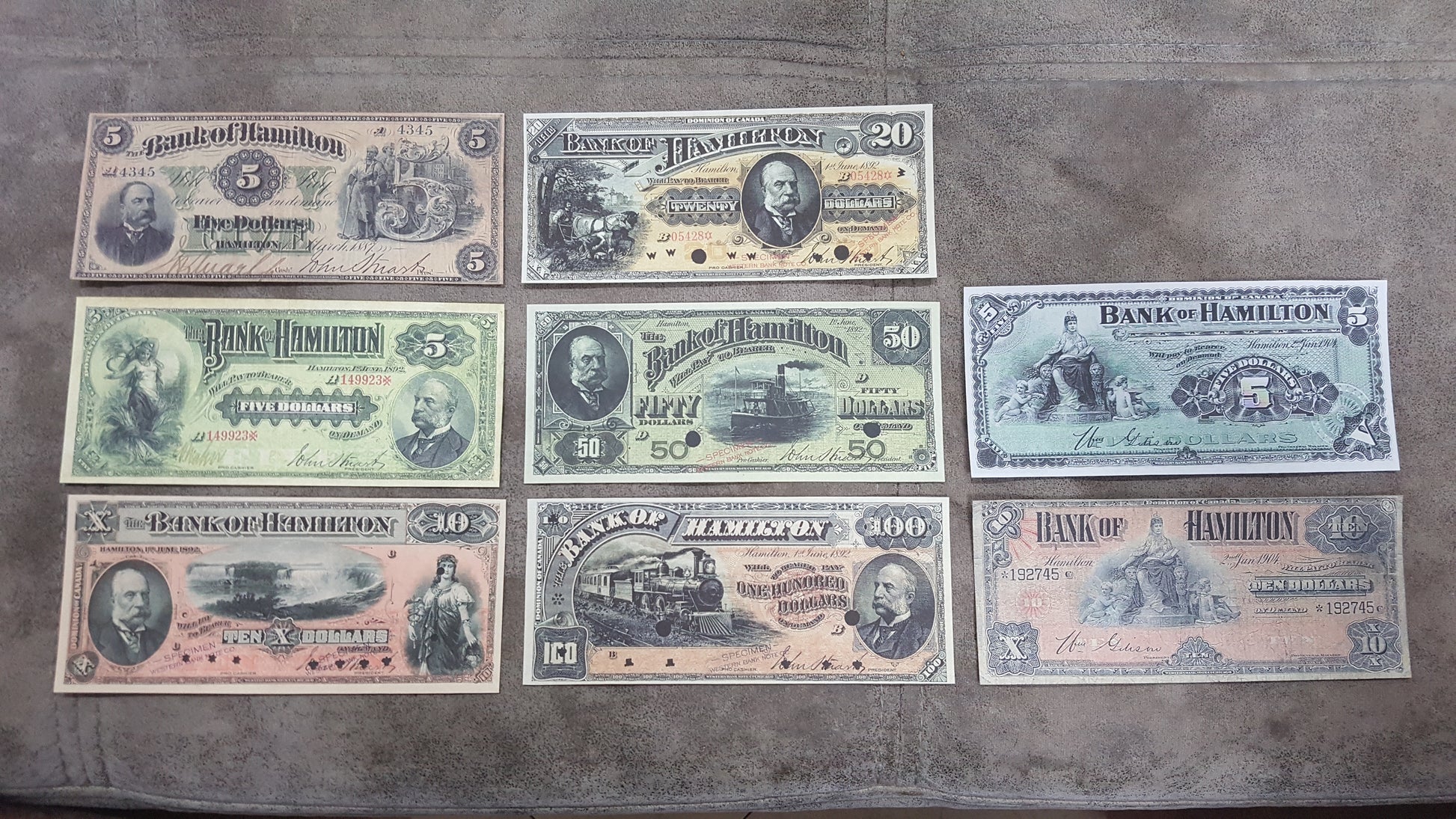 Canada 1887-1904 Bank of Hamilton banknote archival facsimile.