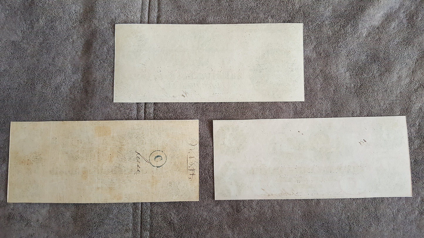 Colonial Bank of Canada 1, 2, 3 and 4 Dollar 1859 Numismatic Notes Back Side